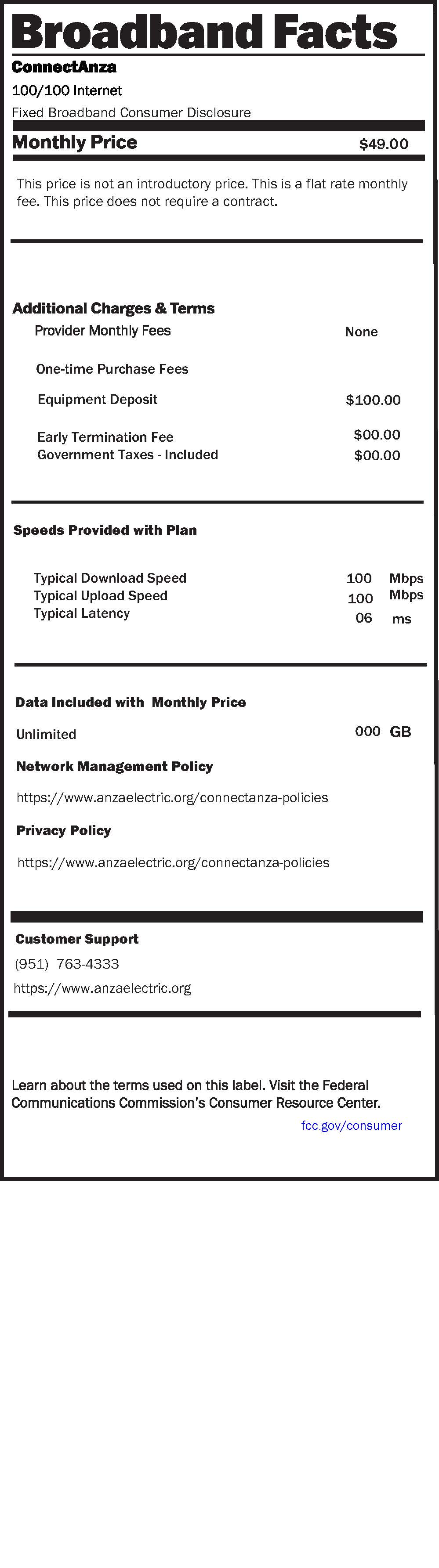 Fact Label 100mb
